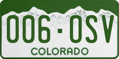 CO license plate 006OSV