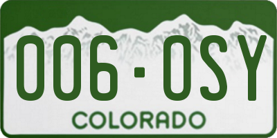 CO license plate 006OSY