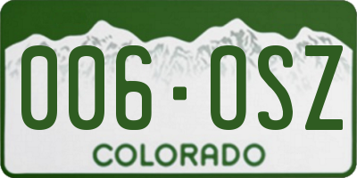 CO license plate 006OSZ