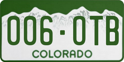 CO license plate 006OTB