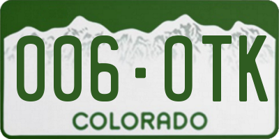 CO license plate 006OTK