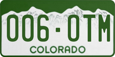 CO license plate 006OTM