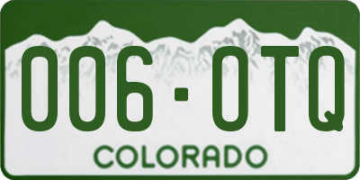 CO license plate 006OTQ