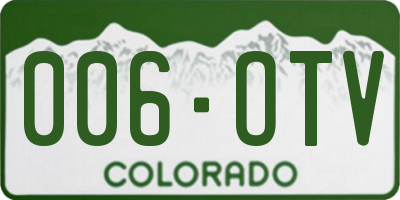 CO license plate 006OTV