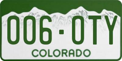 CO license plate 006OTY