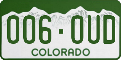 CO license plate 006OUD