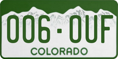 CO license plate 006OUF