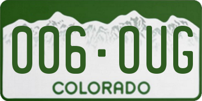 CO license plate 006OUG