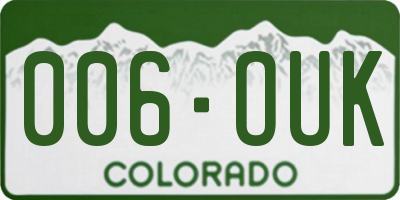 CO license plate 006OUK