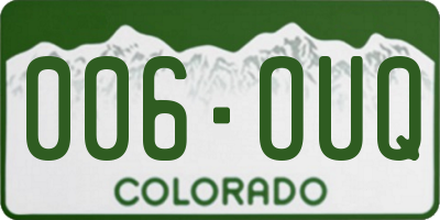 CO license plate 006OUQ