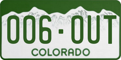 CO license plate 006OUT