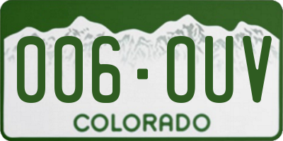 CO license plate 006OUV