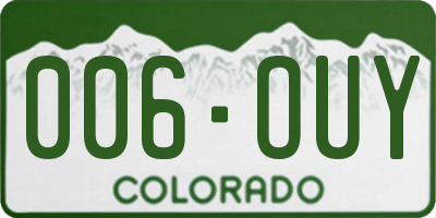 CO license plate 006OUY