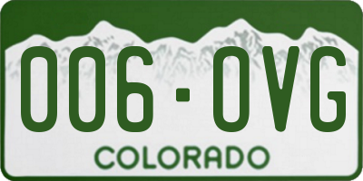 CO license plate 006OVG