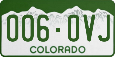 CO license plate 006OVJ