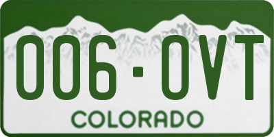 CO license plate 006OVT