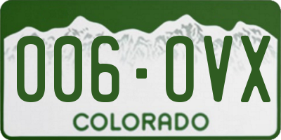 CO license plate 006OVX