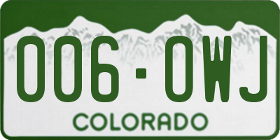 CO license plate 006OWJ