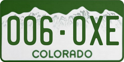 CO license plate 006OXE