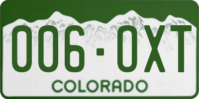 CO license plate 006OXT