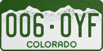 CO license plate 006OYF
