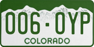 CO license plate 006OYP