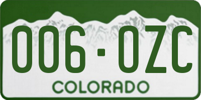 CO license plate 006OZC
