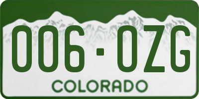 CO license plate 006OZG