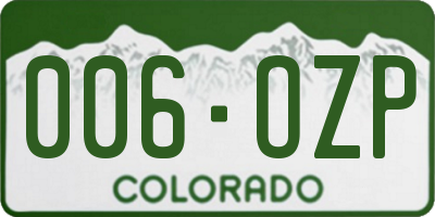 CO license plate 006OZP