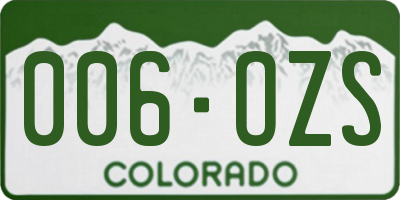 CO license plate 006OZS