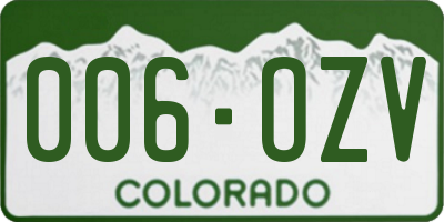 CO license plate 006OZV