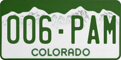 CO license plate 006PAM