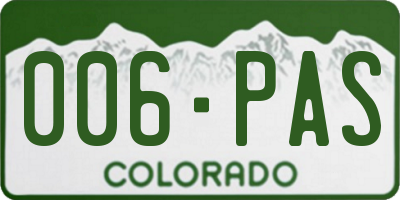 CO license plate 006PAS