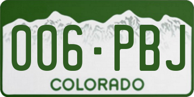 CO license plate 006PBJ