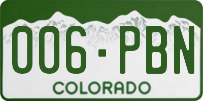 CO license plate 006PBN