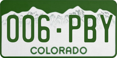 CO license plate 006PBY