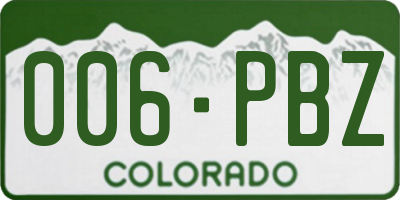 CO license plate 006PBZ