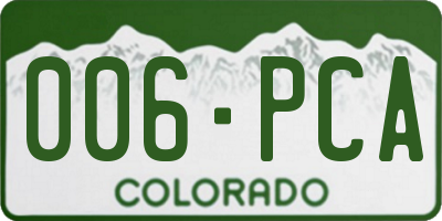 CO license plate 006PCA