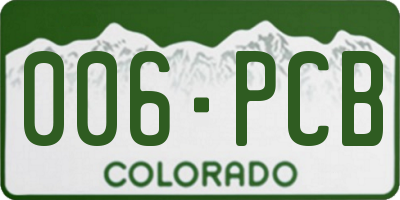 CO license plate 006PCB
