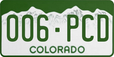CO license plate 006PCD