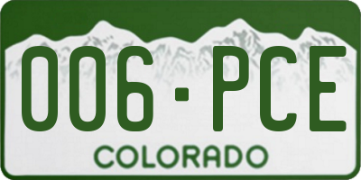 CO license plate 006PCE