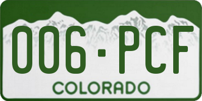 CO license plate 006PCF