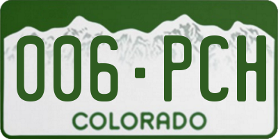 CO license plate 006PCH