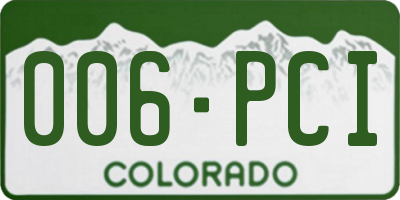 CO license plate 006PCI