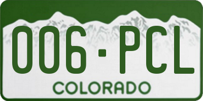 CO license plate 006PCL