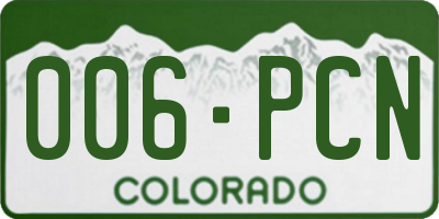 CO license plate 006PCN