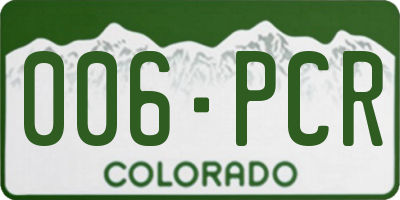 CO license plate 006PCR