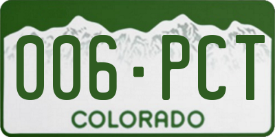 CO license plate 006PCT