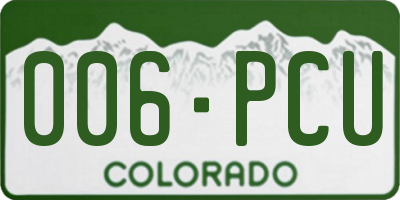 CO license plate 006PCU