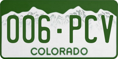 CO license plate 006PCV